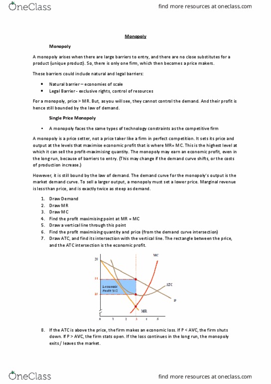 ECON111 Lecture Notes - Lecture 10: Perfect Competition, Australia Post, Marginal Cost thumbnail