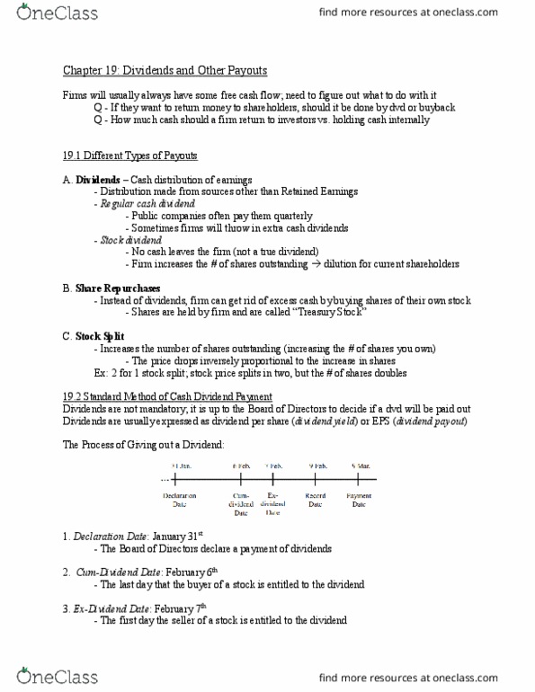 33:390:400 Lecture Notes - Lecture 5: Dividend Yield, Stock Split, Cash Flow thumbnail