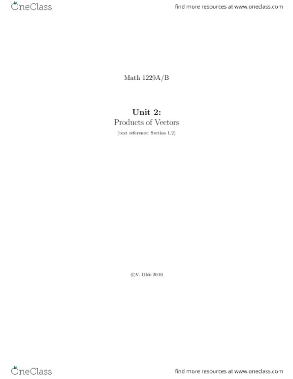 Mathematics 1229A/B Lecture Notes - Distributive Property, Parallelogram, Metic thumbnail