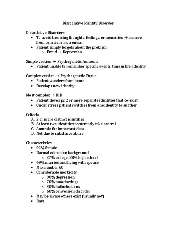 Psychology 1000 Lecture Notes - Etiology, Conversion Disorder, Evoked Potential thumbnail