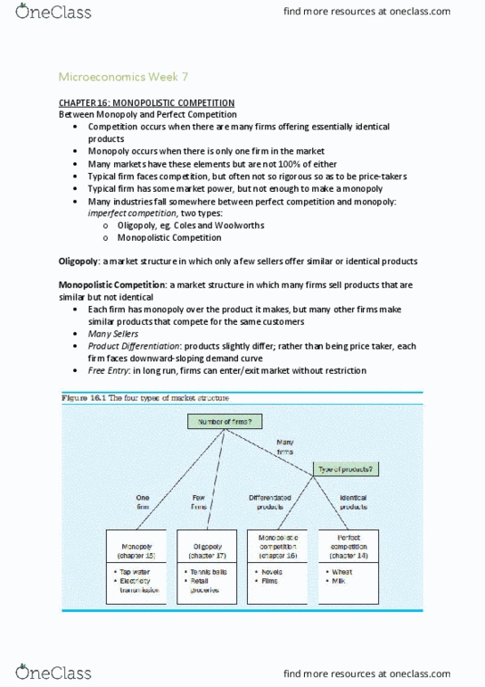 ECON10004 Lecture Notes - Lecture 7: Market Power, Imperfect Competition, Demand Curve thumbnail