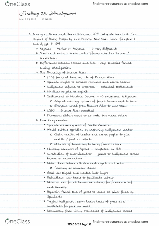 POL101Y1 Chapter Notes - Chapter 20: Daron Acemoğlu, Why Nations Fail, Encomienda thumbnail