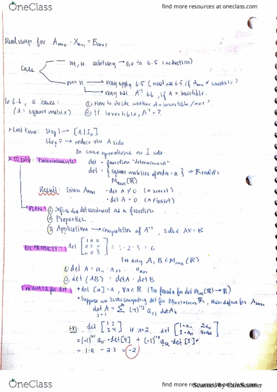 MATA33H3 Lecture 10: Matrix Inverse, inverse calculations, solving systems of equations (6.6) thumbnail
