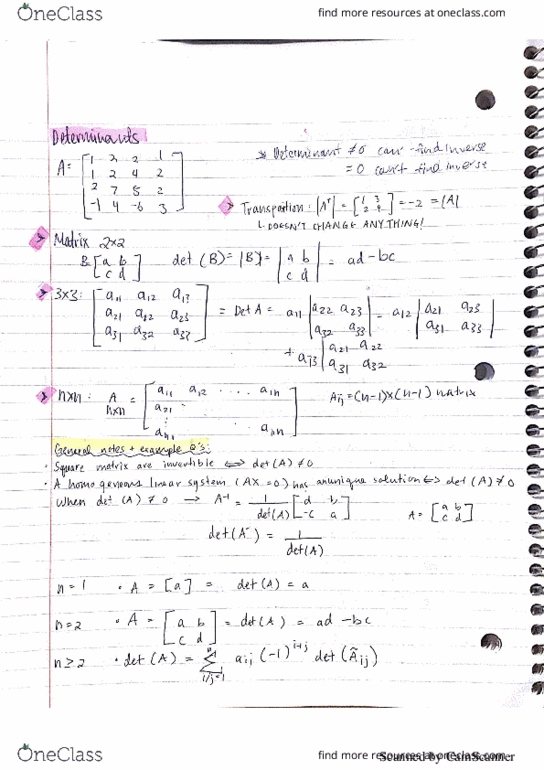 MATA33H3 Lecture 11: Determinants; lecture notes (1) thumbnail