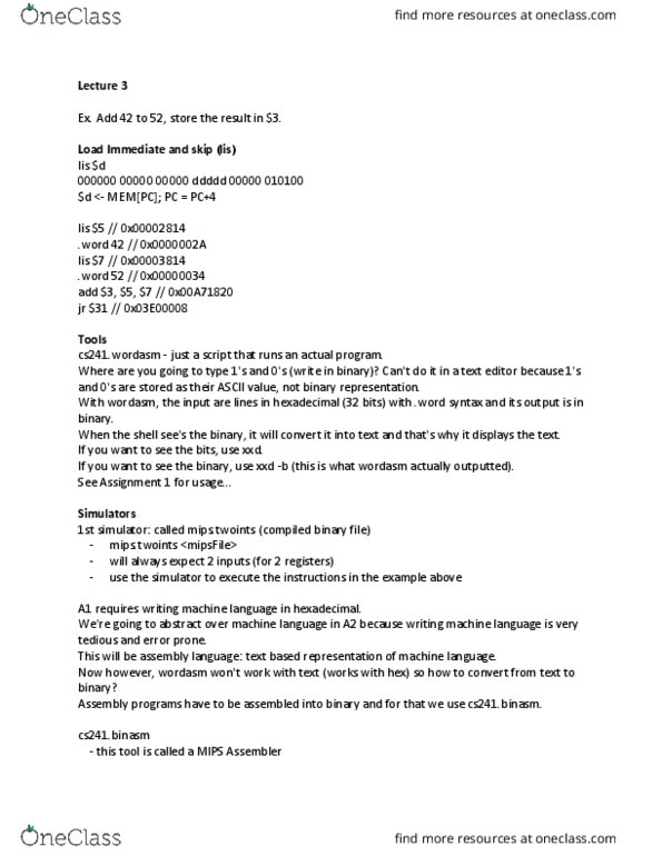 CS241 Lecture Notes - Lecture 3: Binary File, Text Editor, Standard Streams thumbnail