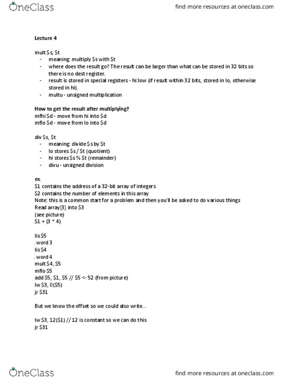 CS241 Lecture Notes - Lecture 4: Hard Coding thumbnail