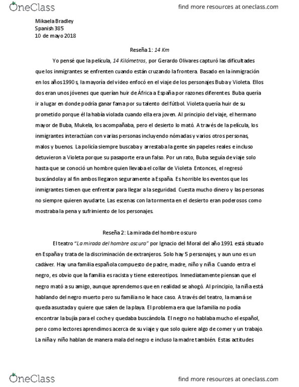 SPANISH 387 Chapter Notes - Chapter 3: El Problema, Sega, Jato thumbnail