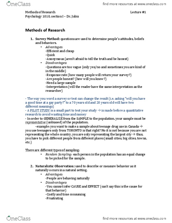 PSYC 1010 Lecture : Methods of Research (lecture #1).pdf thumbnail