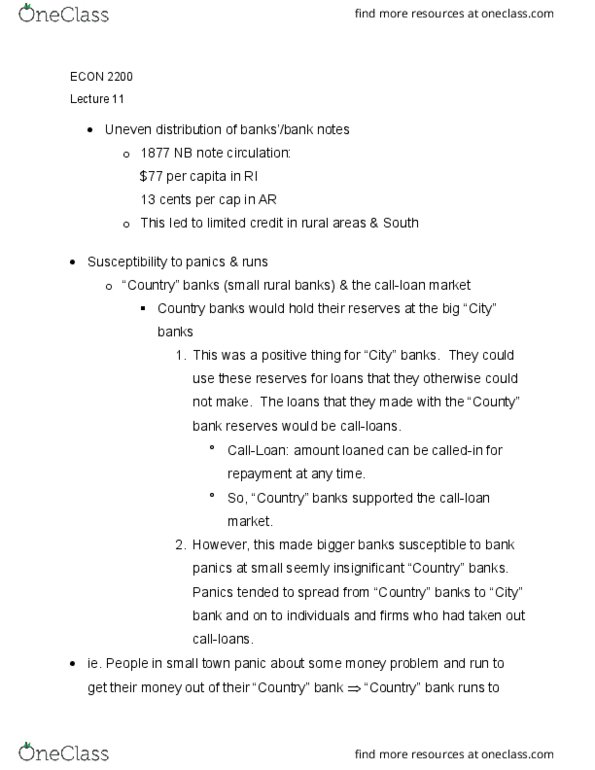 ECON 2200 Lecture Notes - Lecture 11: Bank Reserves, Procyclical And Countercyclical, Money Supply thumbnail