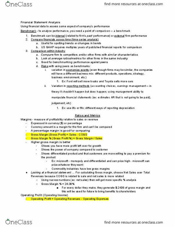 SMG AC 221 Lecture Notes - Lecture 10: Gross Margin, Financial Statement, Earnings Before Interest And Taxes thumbnail