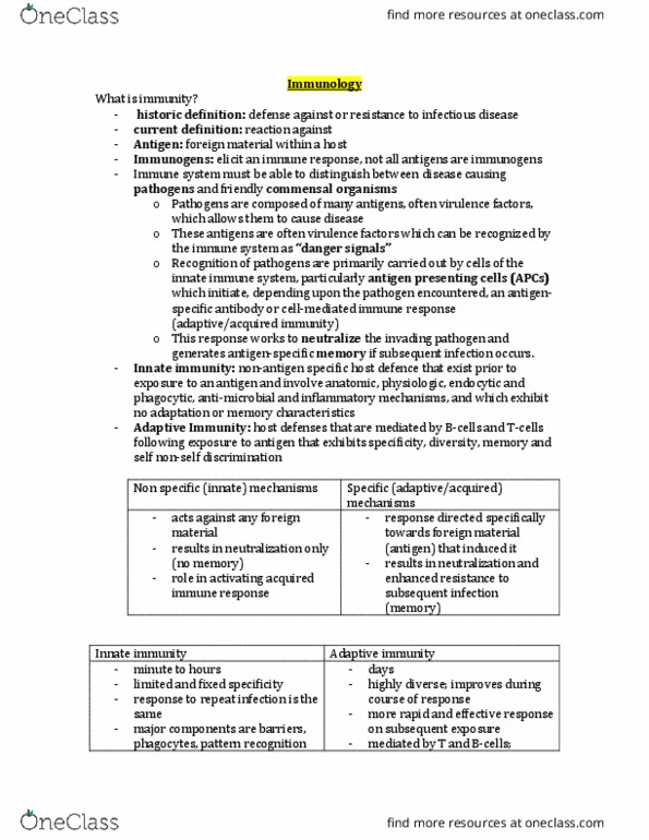 PATH 3610 Lecture Notes - Lecture 3: Antigen-Presenting Cell, Innate Immune System, Antigen Presentation thumbnail