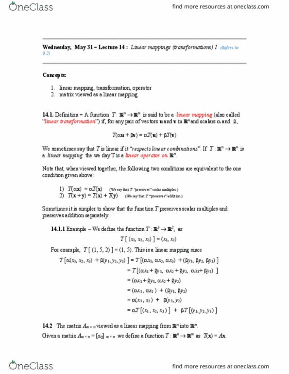 MATH136 Lecture Notes - Lecture 14: Transformation Matrix, Linear Map, Linear Combination thumbnail