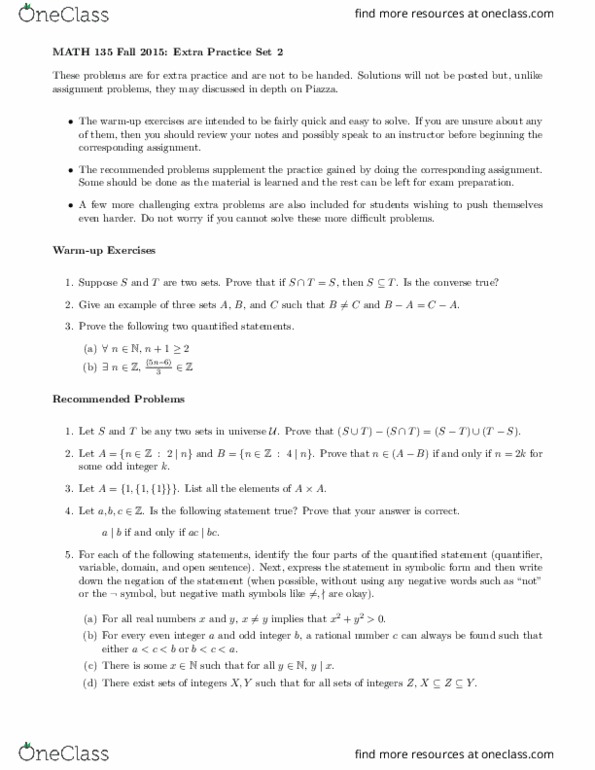 MATH135 Lecture Notes - Lecture 2: Open Formula, Rational Number, Prime Number thumbnail