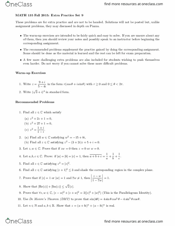 MATH135 Lecture Notes - Lecture 9: Parallelogram thumbnail