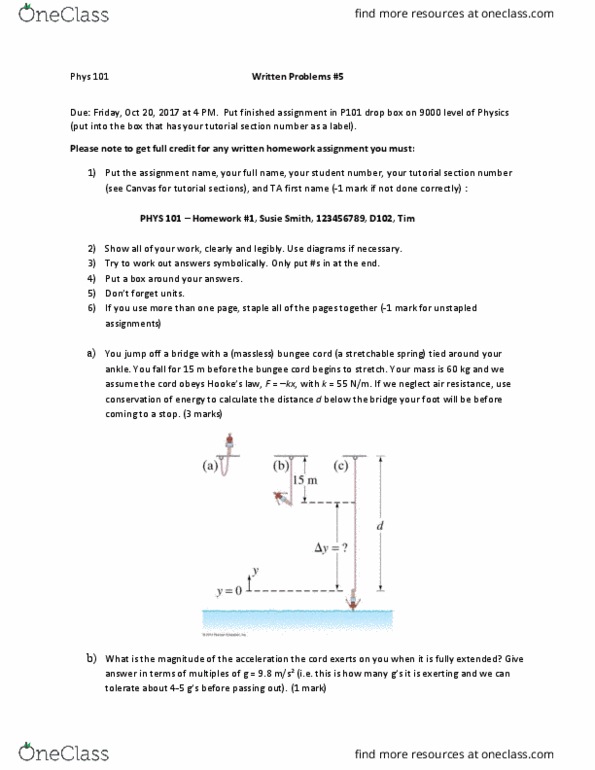 PHYS 101 Lecture Notes - Lecture 5: Bungee Cord thumbnail