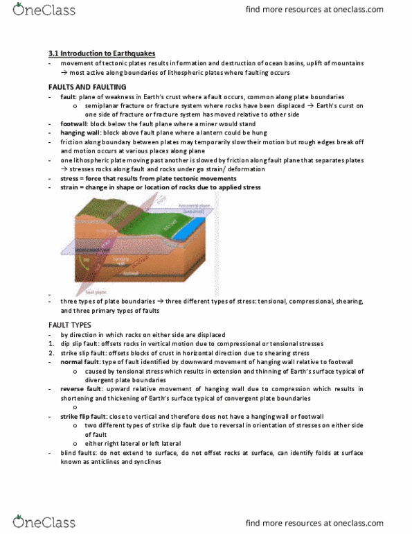GEOL 106 Lecture Notes - Lecture 6: Convergent Boundary, Plate Tectonics thumbnail