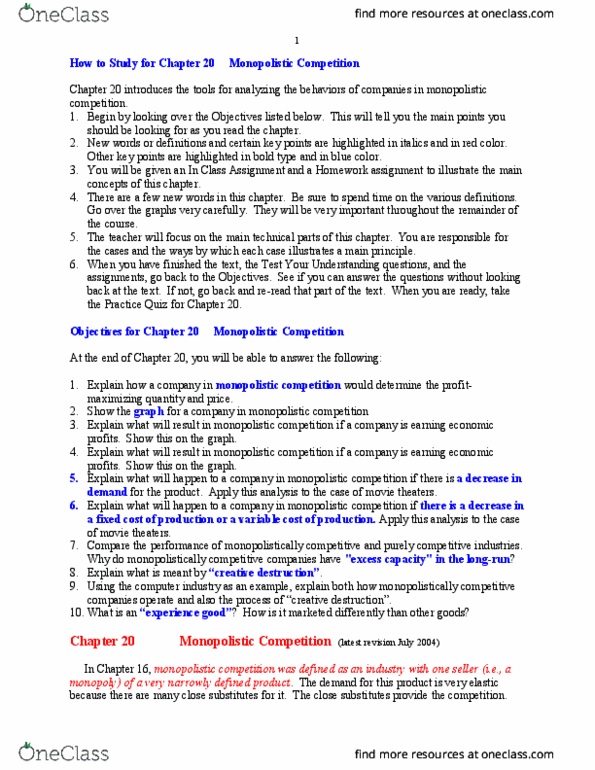EDUC 411 Lecture Notes - Lecture 3: Monopolistic Competition, Honda, Instant Coffee thumbnail