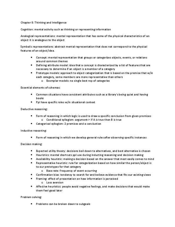 PSY100H1 Lecture Notes - Representativeness Heuristic, Availability Heuristic, Inductive Reasoning thumbnail