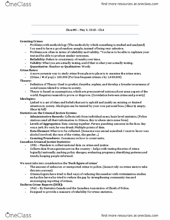 SOCI-225 Lecture Notes - Lecture 3: Uniform Crime Reports, Sexual Assault, Columbine High School Massacre thumbnail