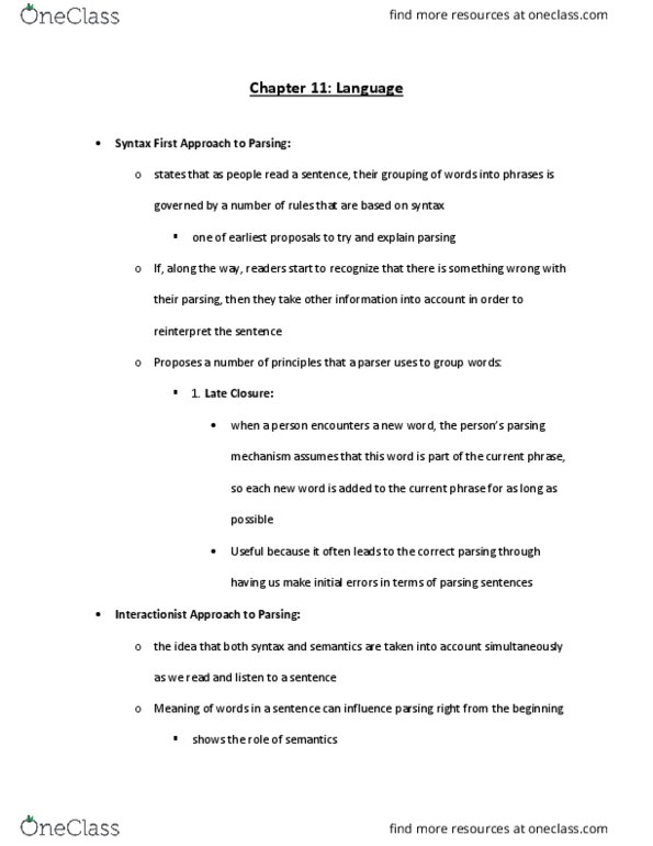 PSY30400 Chapter Notes - Chapter 11: Parsing, Binoculars thumbnail