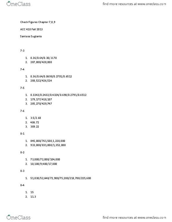 ACC 410 Chapter 7: Check Figures Chapter 7,8,9.docx thumbnail