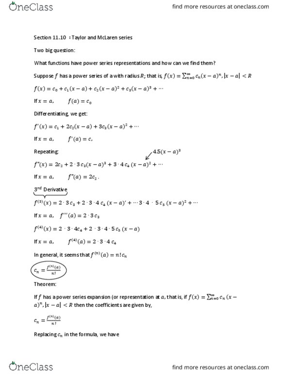MTH 251 Lecture Notes - Lecture 31: Convergent Series thumbnail