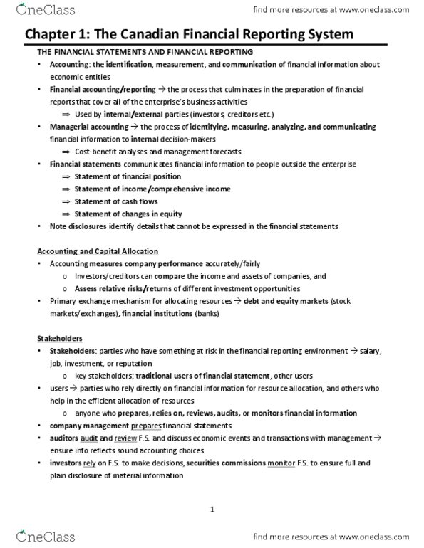 AFM291 Chapter Notes - Chapter 1: International Accounting Standards Board, Information Asymmetry, Financial Statement thumbnail