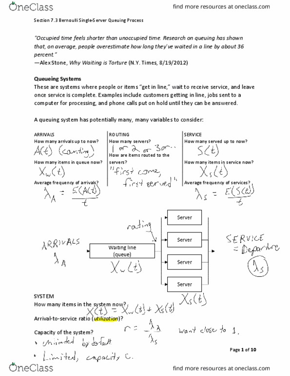 CS 3341 Lecture Notes - Lecture 17: Queueing Systems, Snow Cone, Markov Chain thumbnail