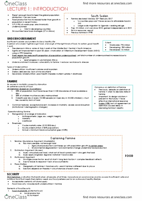 GEOG10001 Lecture Notes - Lecture 1: Millennium Development Goals, Sub-Saharan Africa, Seeking Refuge thumbnail