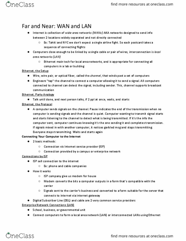 01:198:170 Chapter Notes - Chapter 3.2: Local Area Network, Digital Subscriber Line, Internet Service Provider thumbnail