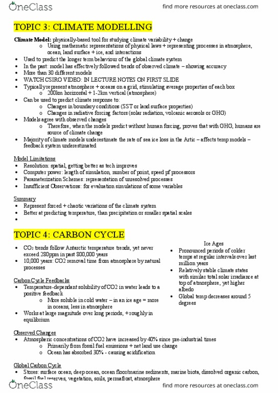 UNIB10007 Lecture Notes - Lecture 3: Dissolved Organic Carbon, Process Modeling, Commonwealth Scientific And Industrial Research Organisation thumbnail