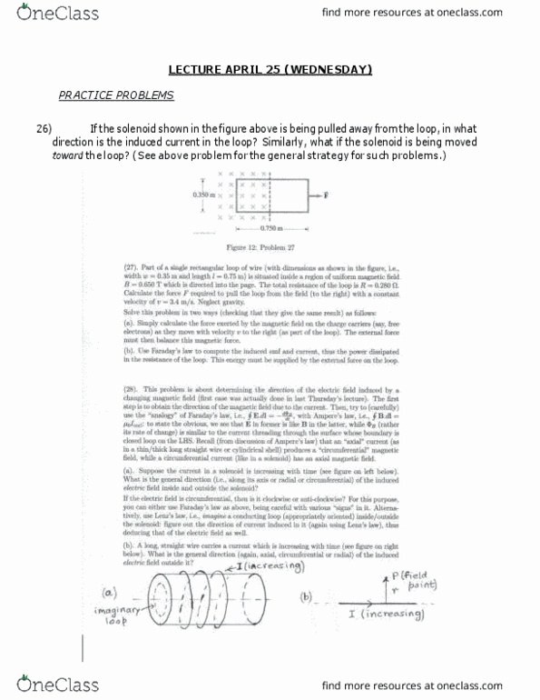 PHYS 272 Lecture Notes - Lecture 35: Solenoid, Electric Field thumbnail