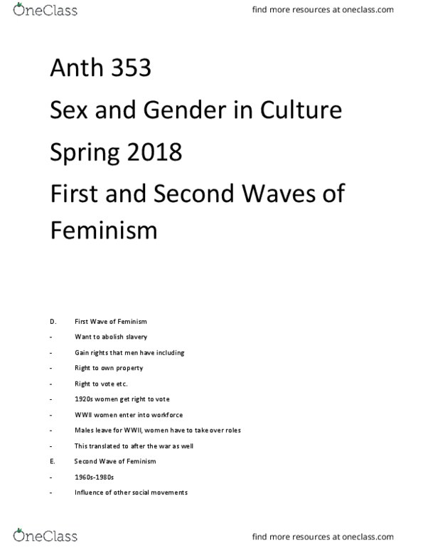 ANTH 353 Lecture 20: First and Second Waves of Feminism thumbnail