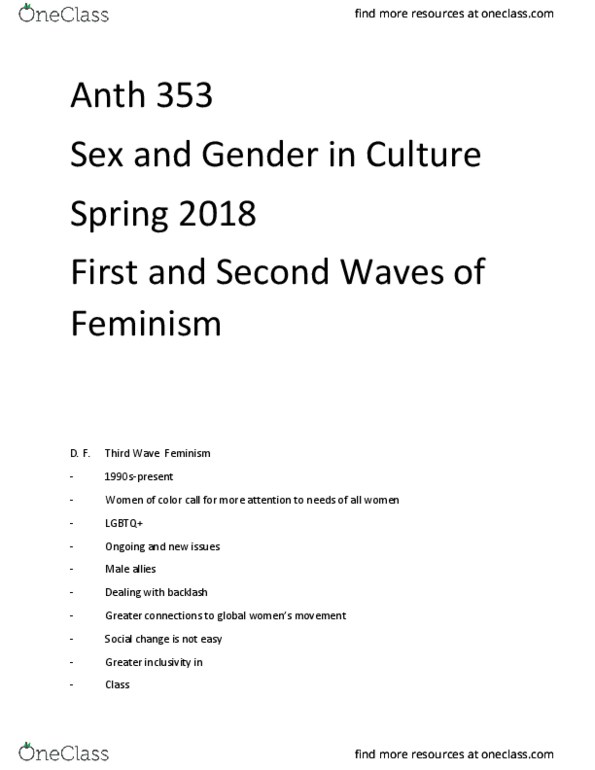 ANTH 353 Lecture Notes - Lecture 21: Social Change, Sexual Orientation, Edward Said thumbnail