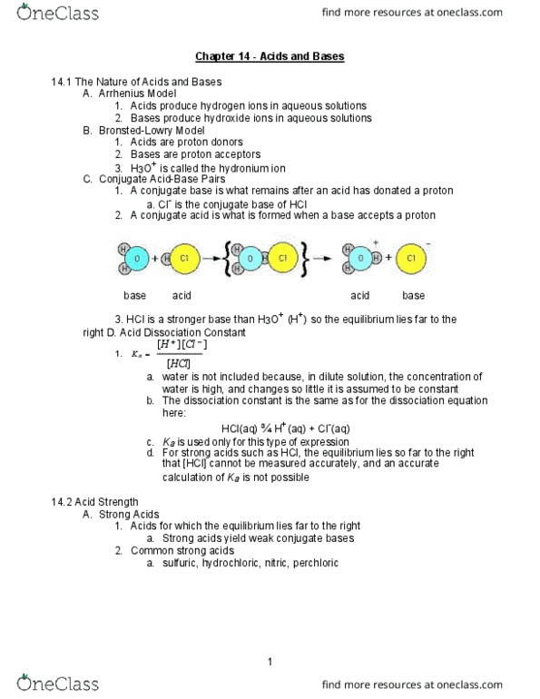 01:160:159 Lecture Notes - Lecture 14: Conjugate Acid, Acid Strength, Weak Base thumbnail