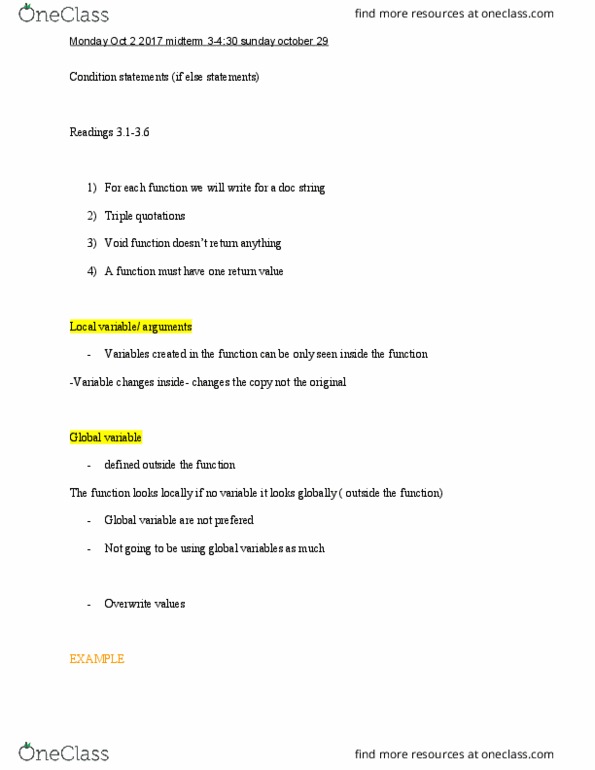 CP104 Lecture Notes - Lecture 3: Global Variable, Local Variable, Relational Operator thumbnail