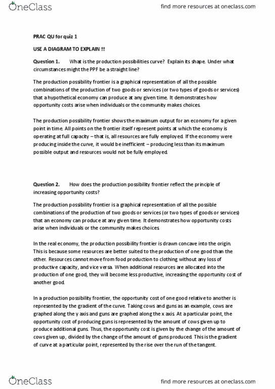 Study Points To Possibility Of >> Econ1101 Study Guide Winter 2017 Quiz Opportunity Cost Study Points To Possibility Of >> Econ1101 Study Guide Winter 2017 Quiz Opportunity Cost