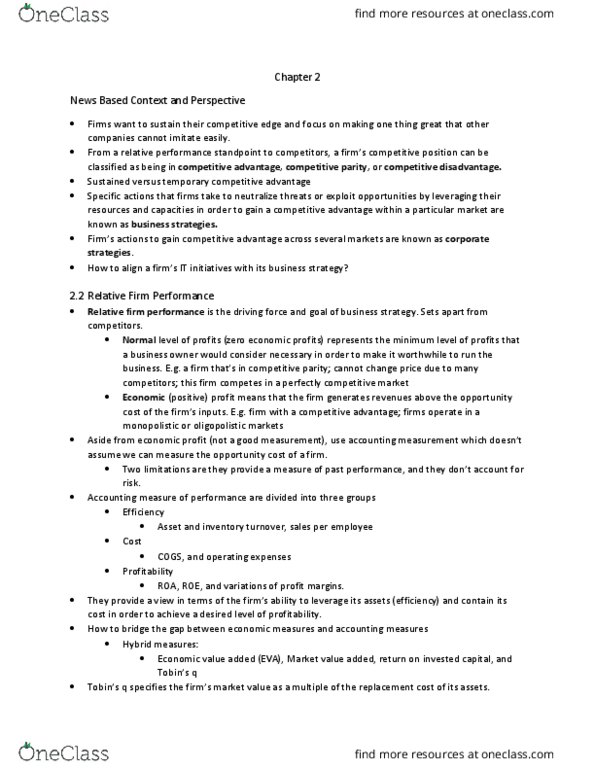 AFM241 Chapter Notes - Chapter 2: Asset Turnover, Perfect Competition, Profit Margin thumbnail