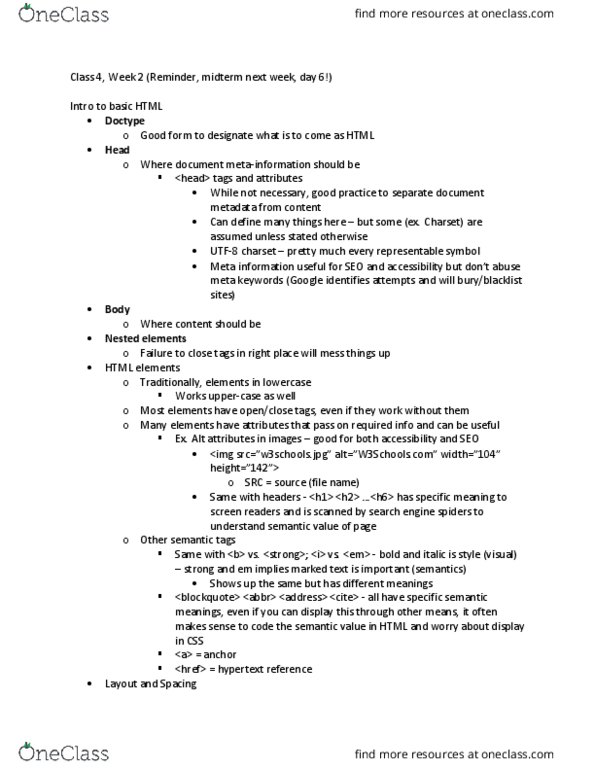 CCT260H5 Lecture Notes - Lecture 4: Responsive Web Design, Hypertext, Javascript thumbnail