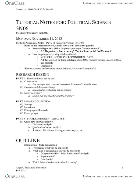 POLSCI 3N06 Lecture Notes - Regression Analysis, 68 Pages thumbnail