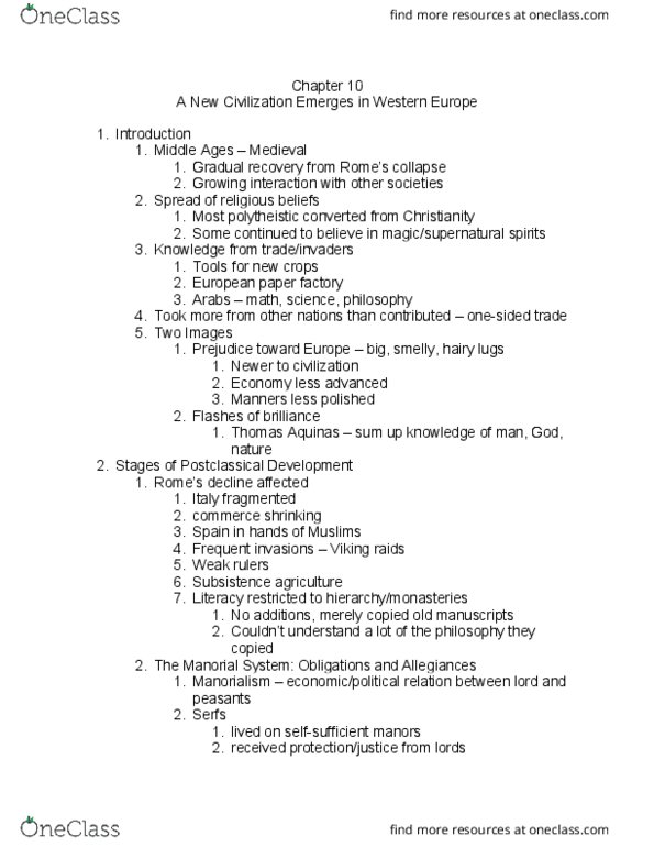 01:506:201 Lecture Notes - Lecture 10: Plough, Horse Collar, Manorialism thumbnail