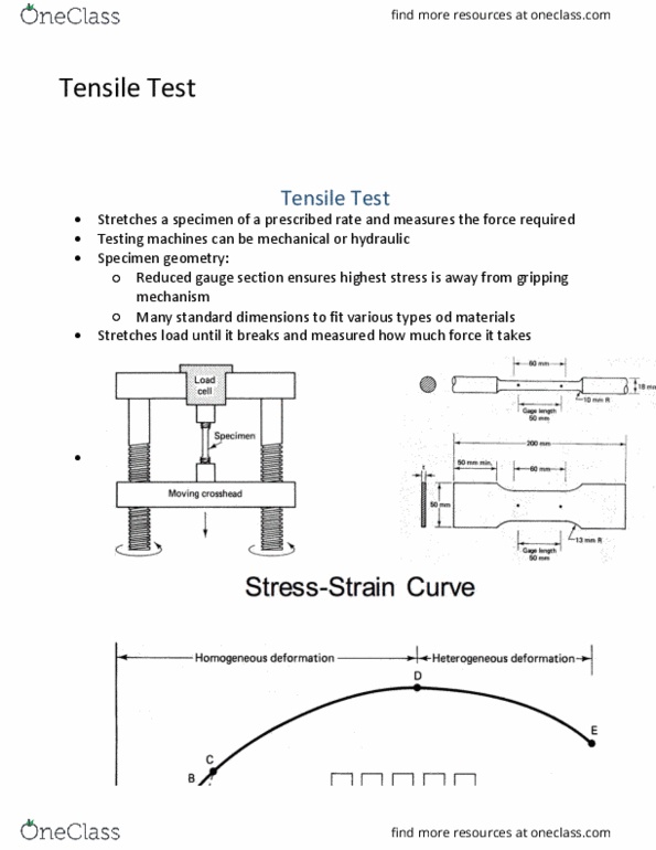 Engineering Science 1021A/B Lecture Notes - Lecture 7: Ultimate Tensile Strength, Modulus Guitars, Ductility thumbnail