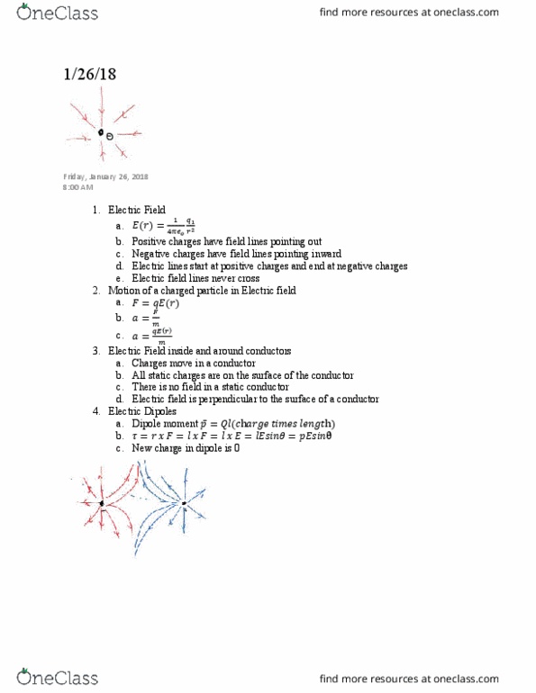 PHY 132 Lecture Notes - Lecture 3: Field Line, Electric Field thumbnail