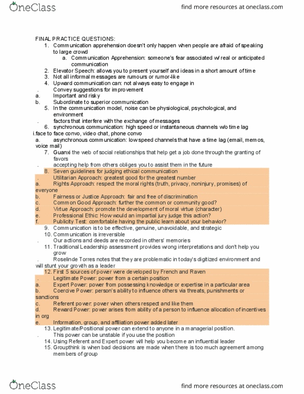 CMN 3 Lecture Notes - Lecture 11: Communication Apprehension, Guanxi, Groupthink thumbnail