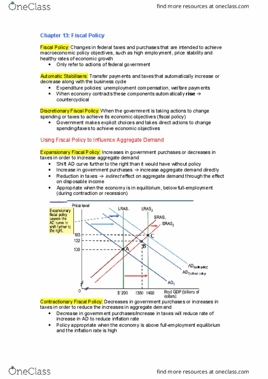 ECON1102 Chapter Notes - Chapter 13: Aggregate Demand, Unemployment Benefits, Deflation thumbnail