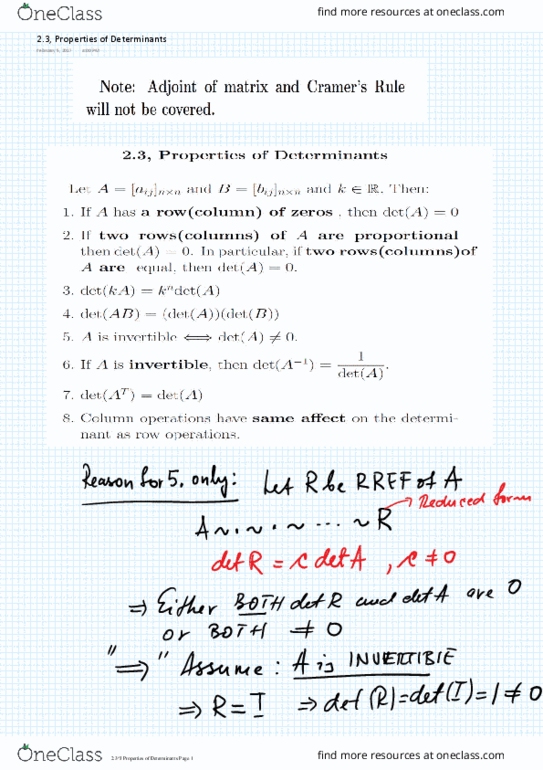 MATH102 Lecture 2: 2.3, Properties of Determinants thumbnail
