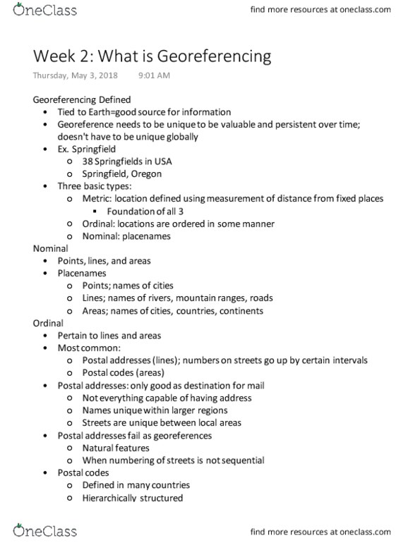 GEOG 2GI3 Lecture Notes - Lecture 2: Angular Unit, Georeferencing, Grs 80 thumbnail