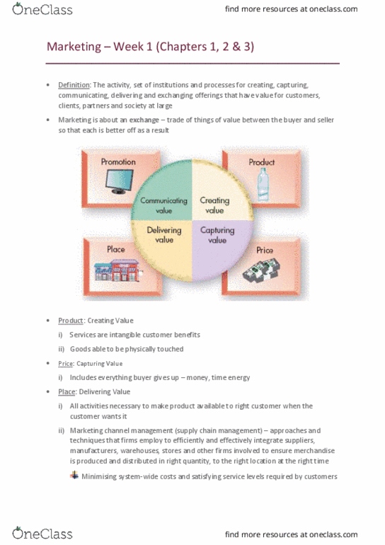 MARK1012 Lecture Notes - Lecture 1: Marketing Week, Marketing Channel, Retail thumbnail