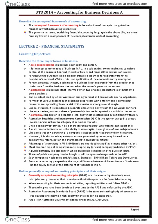 22107 Lecture Notes - Lecture 2: International Accounting Standards Board, Financial Accounting Standards Board, International Financial Reporting Standards thumbnail
