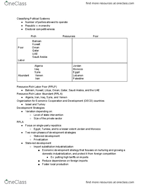 PSC 321 Lecture Notes - Lecture 6: Import Substitution Industrialization, Economic System, Crony Capitalism thumbnail